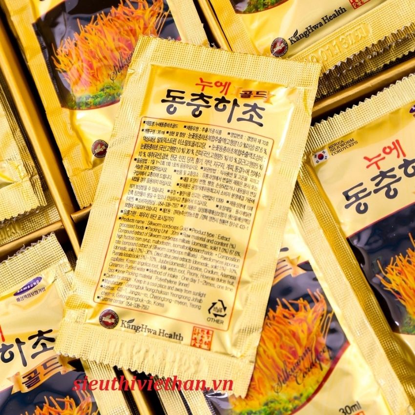 Đông trùng hạ thảo 60 gói vàng SILKWORM CORDYCEPS GOLD