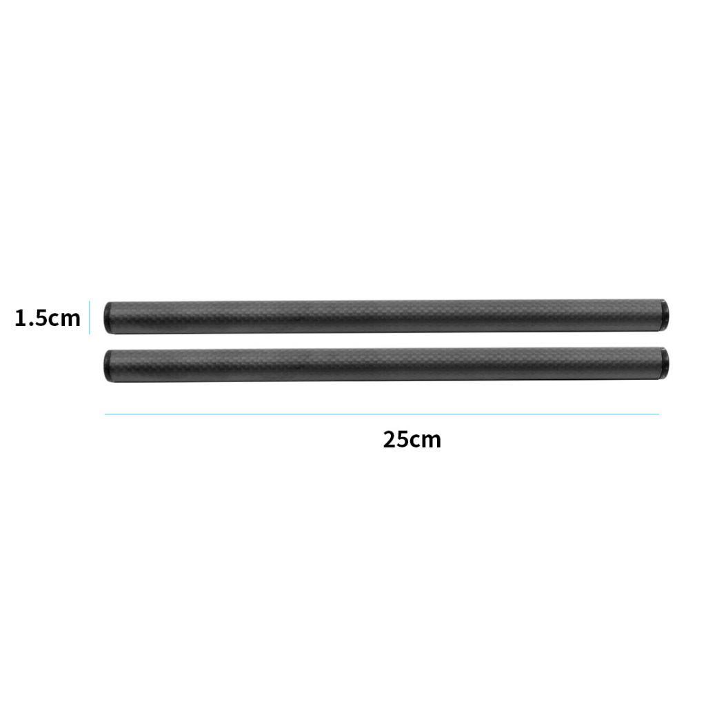 2 Pack 15mm Carbon Fiber Rod for 15mm Rail Support System Follow Focus