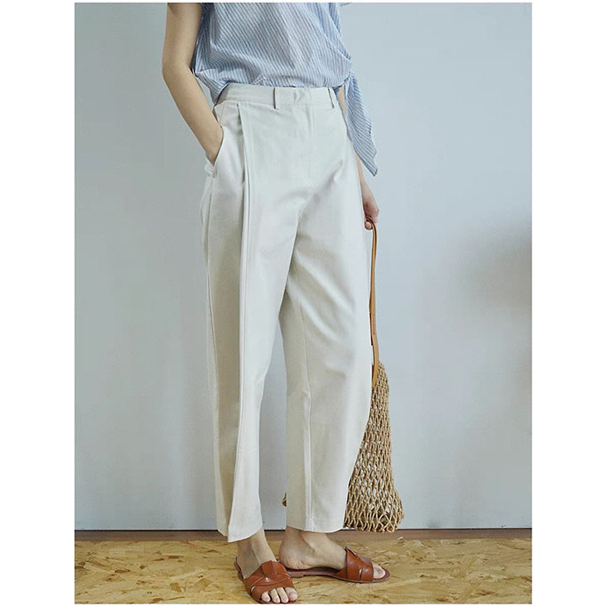 Quần tây nữ Linen Premium, có thể chuyển từ dáng ống rộng sang dáng baggy trẻ trung