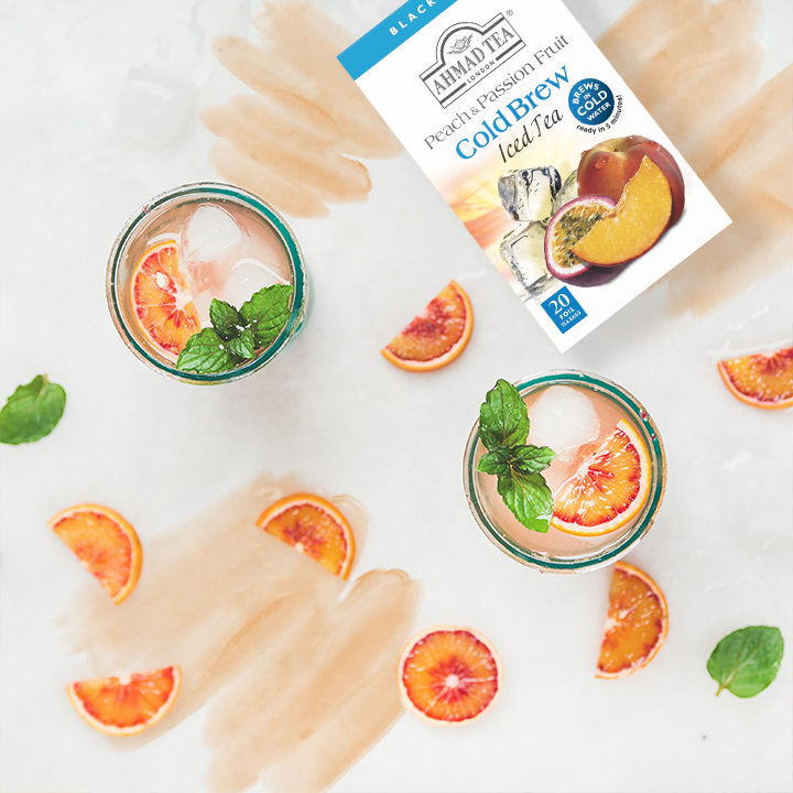TRÀ PHA LẠNH AHMAD ANH QUỐC - ĐÀO - Peach & Passion Fruit Cold Brew - Đặc biệt phù hợp trong những ngày hè nóng nực