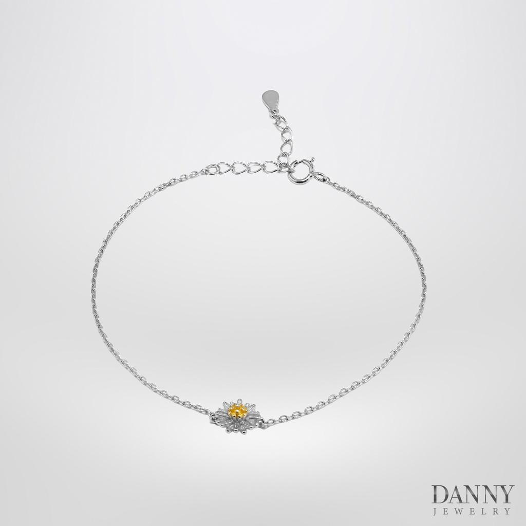 Lắc Tay Danny Jewelry Bạc 925 Xi Rhodium Hoạ Tiết Hoa Cúc Hoạ Mi LACY429