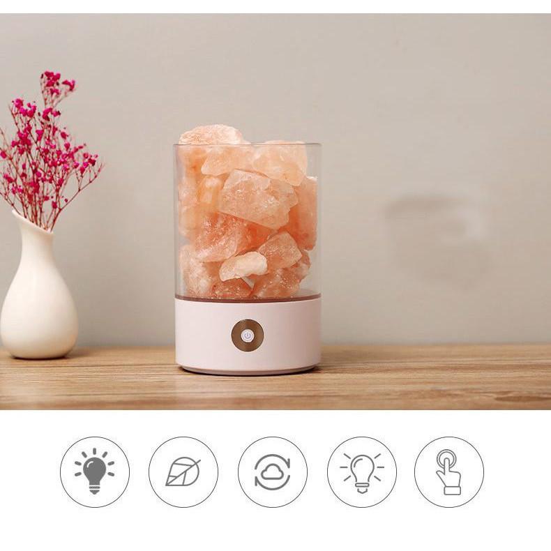 Đá muối Himalaya kiêm đèn ngủ, tạo ion âm lọc khí đồng thời bảo vệ sức khỏe của bạn - Gia dụng SG
