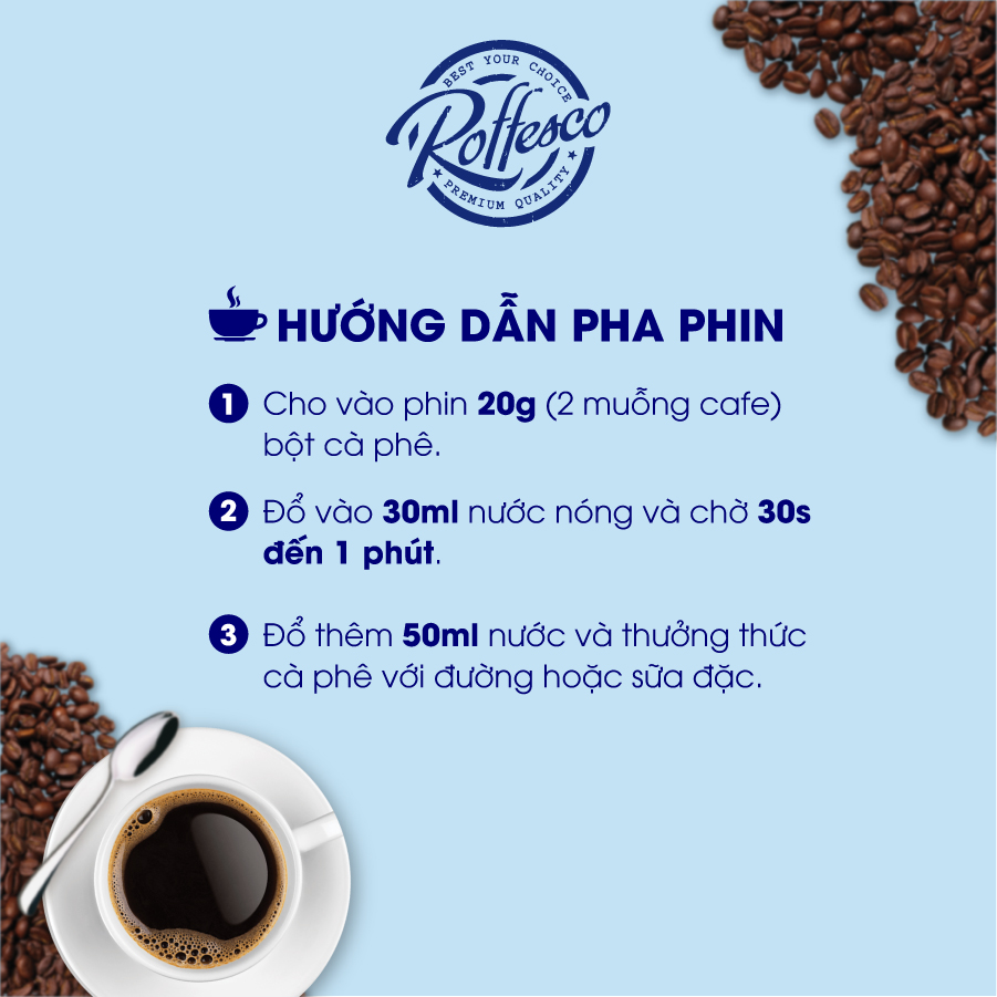 Cà Phê Pha Phin ROFFESCO PASSION Gu Vị Truyền Thống 500G