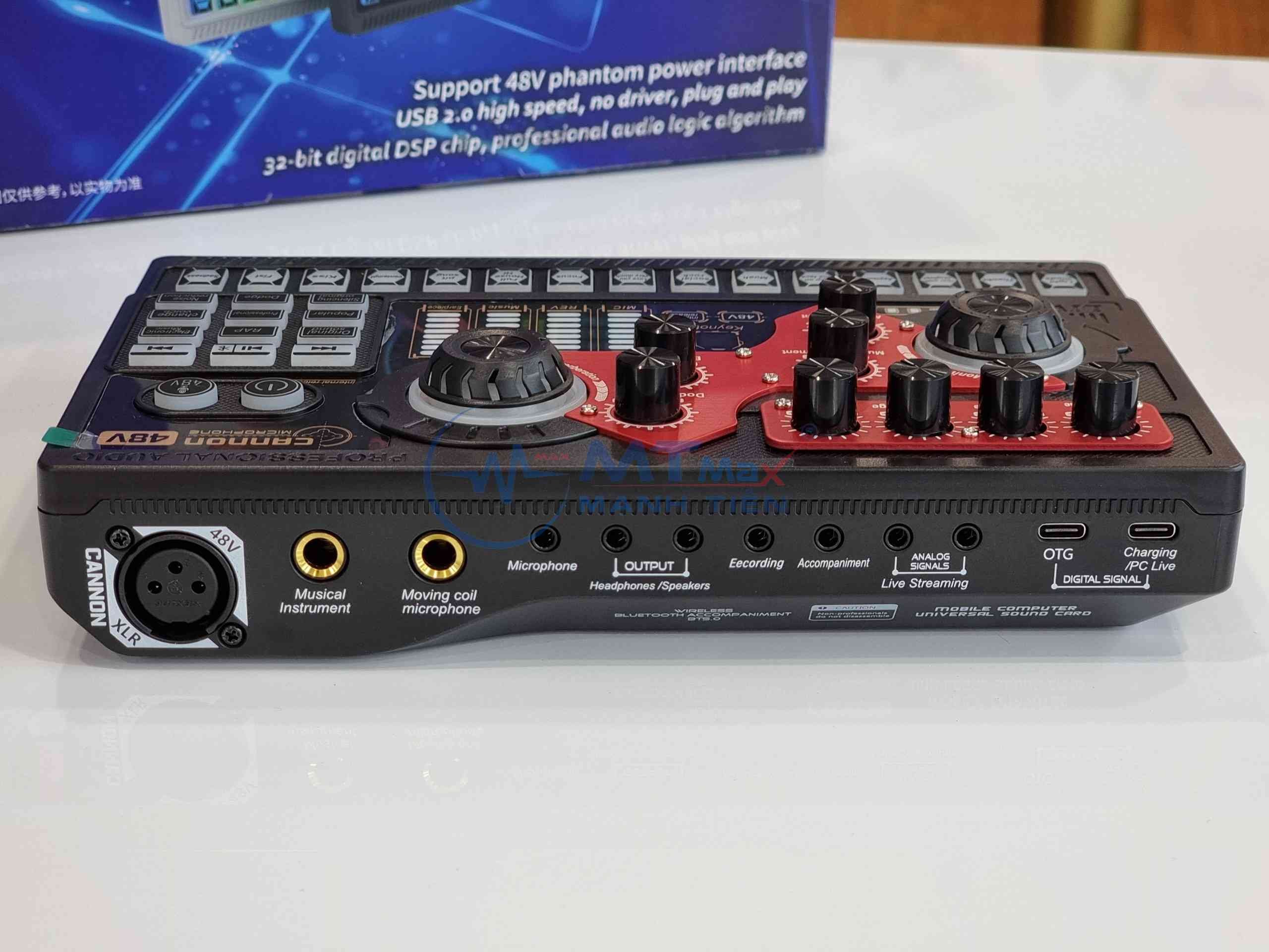 SoundCard X5 mới 2023: Hỗ trợ Auto-tune, Bluetooth, Pin sạc, Đèn LED và nhiều hiệu ứng âm thanh đa dạng