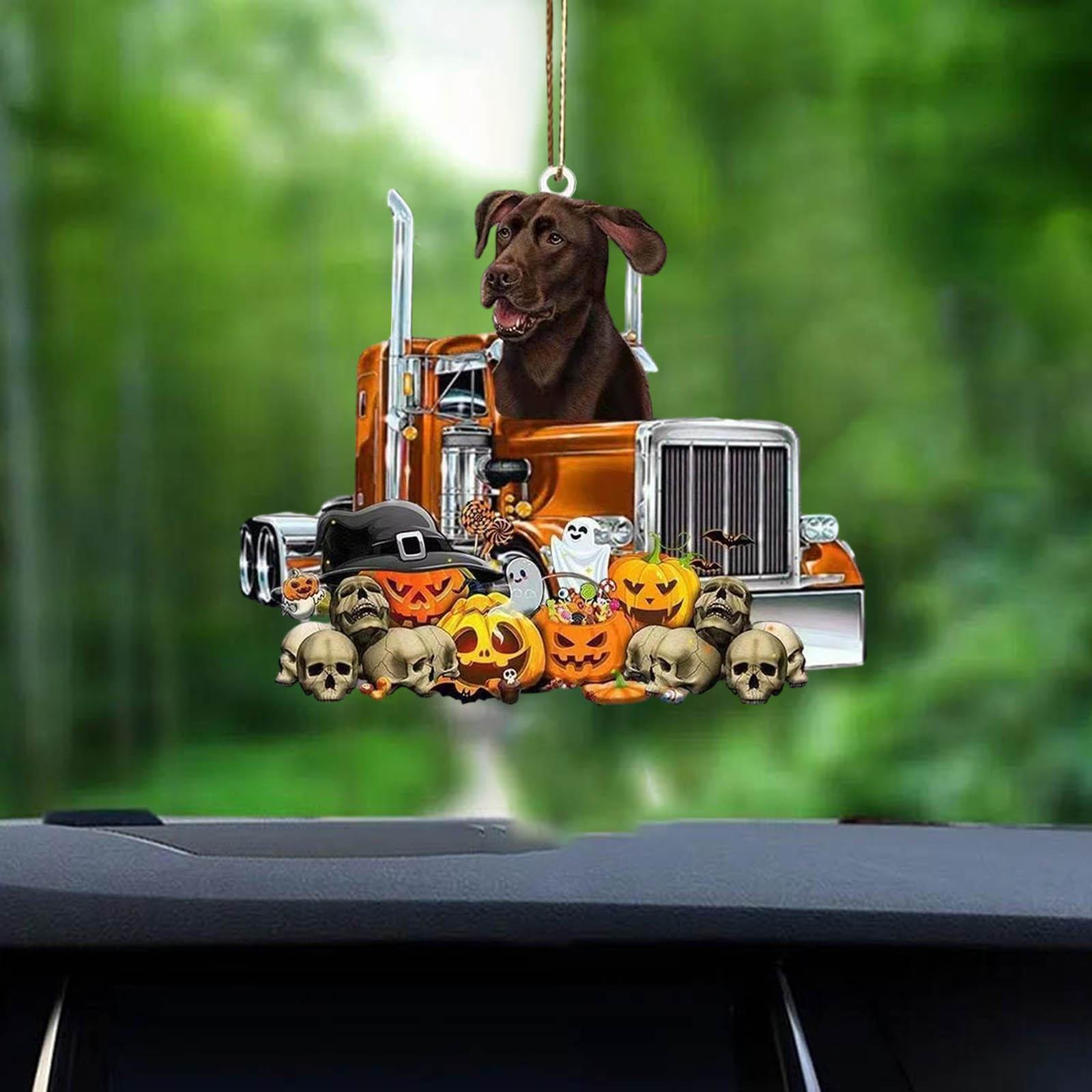 Funny Car Pendant/ Halloween Pumpkin Halloween Decor Lovely Auto Rearview Mirror Pendants Rear View Mirror Charm for Table