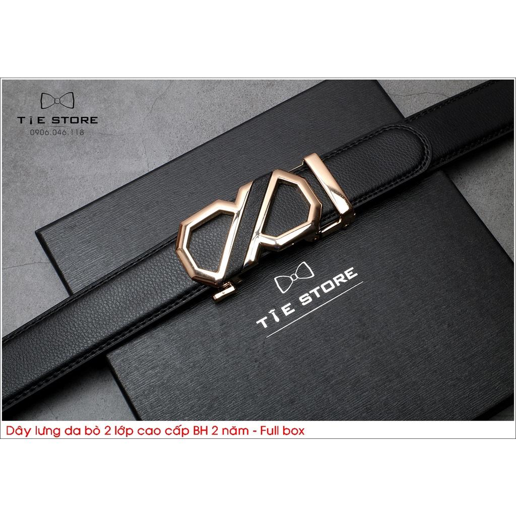 Thắt Lưng Nam Da bò 2 lớp, dây lưng công sở cao cấp BH 2 năm Full box - Khóa tự động