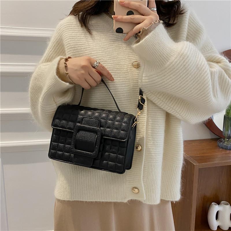 Túi Xách Nữ Hàn Quốc Đơn Giản Kẻ Sọc Thời Trang Da PU Đeo Vai Cho Nữ Sập Nhà Thiết Kế Hanbags Chất Lượng Cao Nữ Đeo Chéo