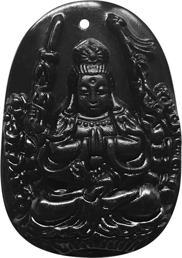 Mặt Dây Chuyền Phật Thiên Thủ Thiên Nhãn Đá Obsidian Ngọc Quý Gemstones TTTNO