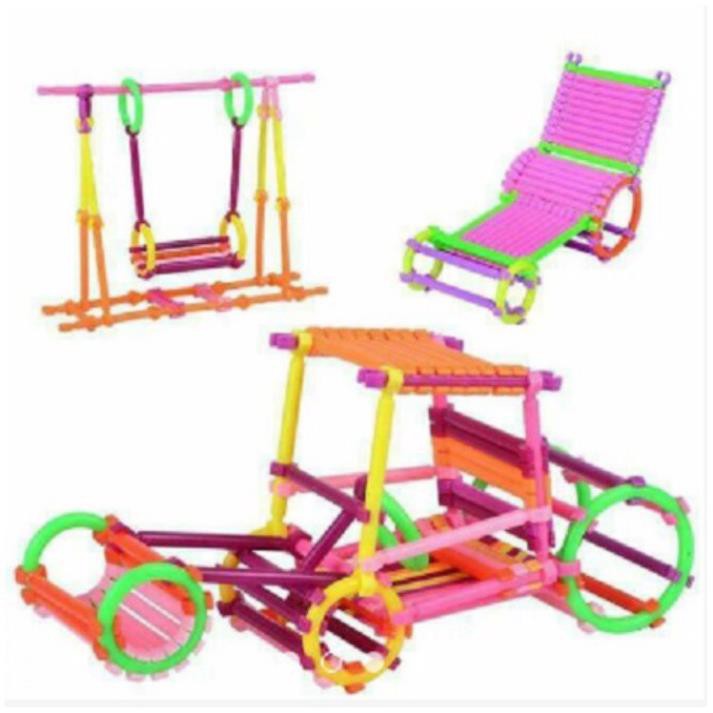 BỘ XẾP GHÉP HÌNH QUE SÁNG TẠO NHIỀU CHI TIẾT