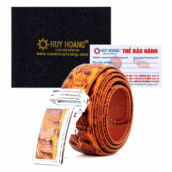 Thắt lưng nam Huy Hoàng vân cá sấu 3,5P màu da, đen, nâu HC4116-17-18
