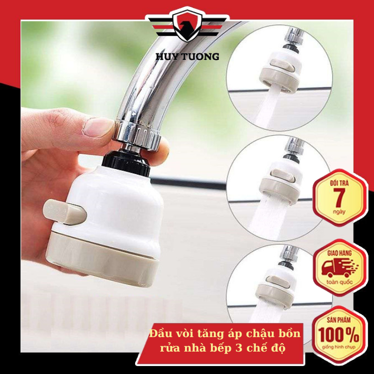 Đầu vòi tăng áp chậu bồn rửa nhà bếp 3 chế độ