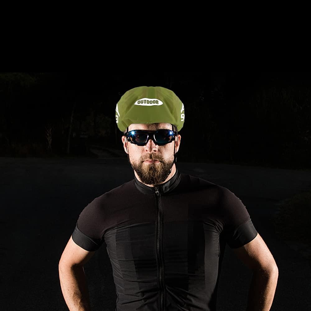 Mũ bảo hiểm đi mưa 2 chiếc, Thiết kế viền đàn hồi, có dải phản quang, khả năng hiển thị cao, Vỏ chống bụi chống nước cho mũ bảo hiểm xe đạp và xe đạp leo núi