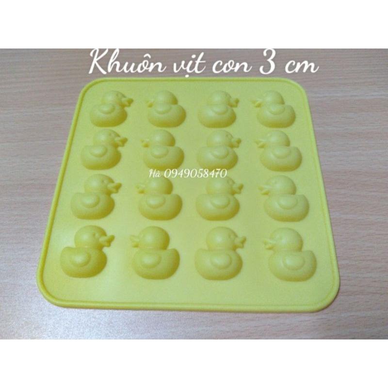 Khuôn silicon 16 chú vịt con 3 cm dễ thương làm thạch rau câu, socola