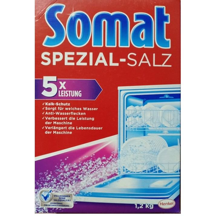 Combo bột rửa bát somat 1,2 kg nuớc làm bóng Somat 500ml và hộp muối somat 1.2 kg