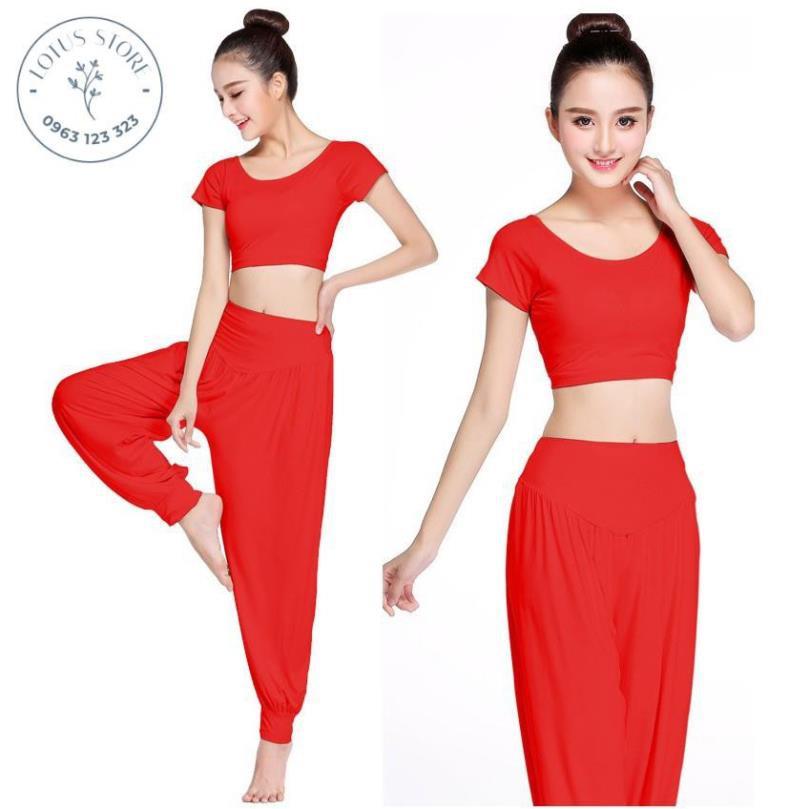 Bộ tập yoga alibaba múa bụng B01 áo croptop khoe bụng - Diễm Phương Store