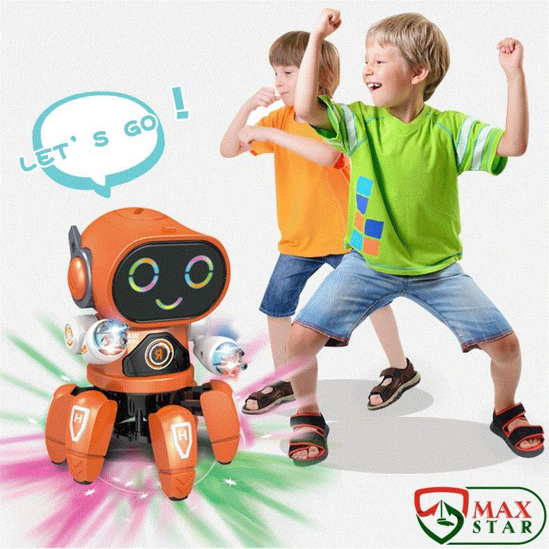 Robot đồ chơi thông minh phát nhạc nhảy múa gắn đèn led nhấp nháy vui nhộn trẻ em Đồ chơi robot