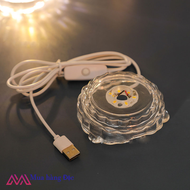 Bộ Quà Tặng Quả Cầu Pha Lê 3D LED Cặp Đôi Cá heo 6CM