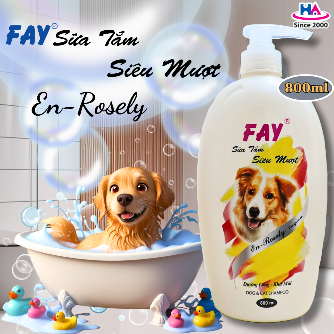 Sữa Tắm Cho Chó Fay Siêu Mượt - Hương En - Rosely - 800Ml