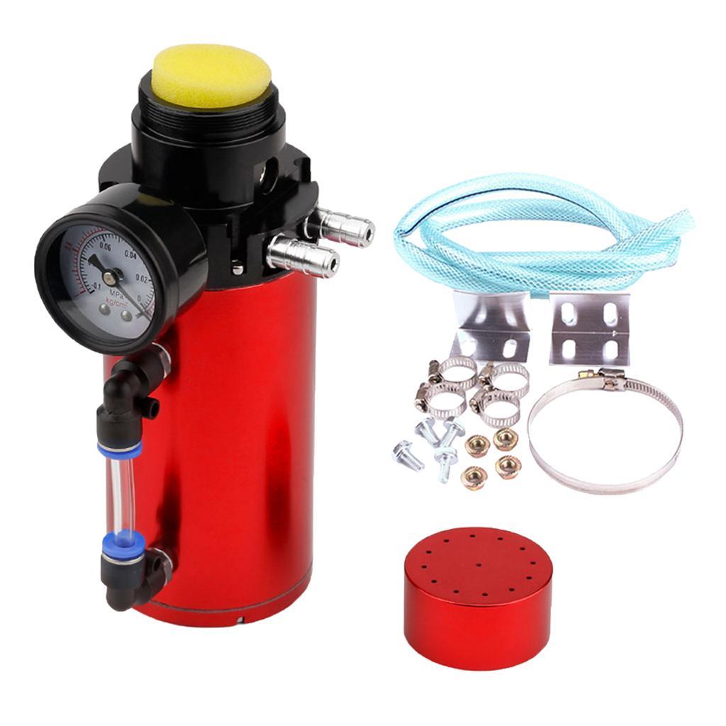 Universal Oil  Can Tank Overflow with Breather Vacuum Gauge