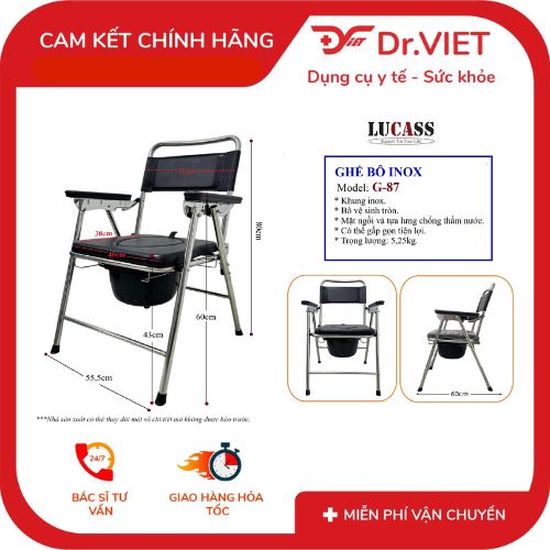 Ghế Bô Inox Gấp Gọn Lucass G-87