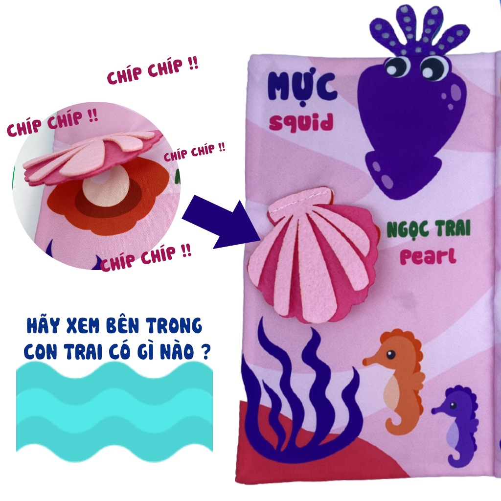Đồ Chơi Giáo Dục Sớm Sách Vải Tương Tác Song Ngữ - Đoán Đuôi Con Vật - Pipo Vietnam