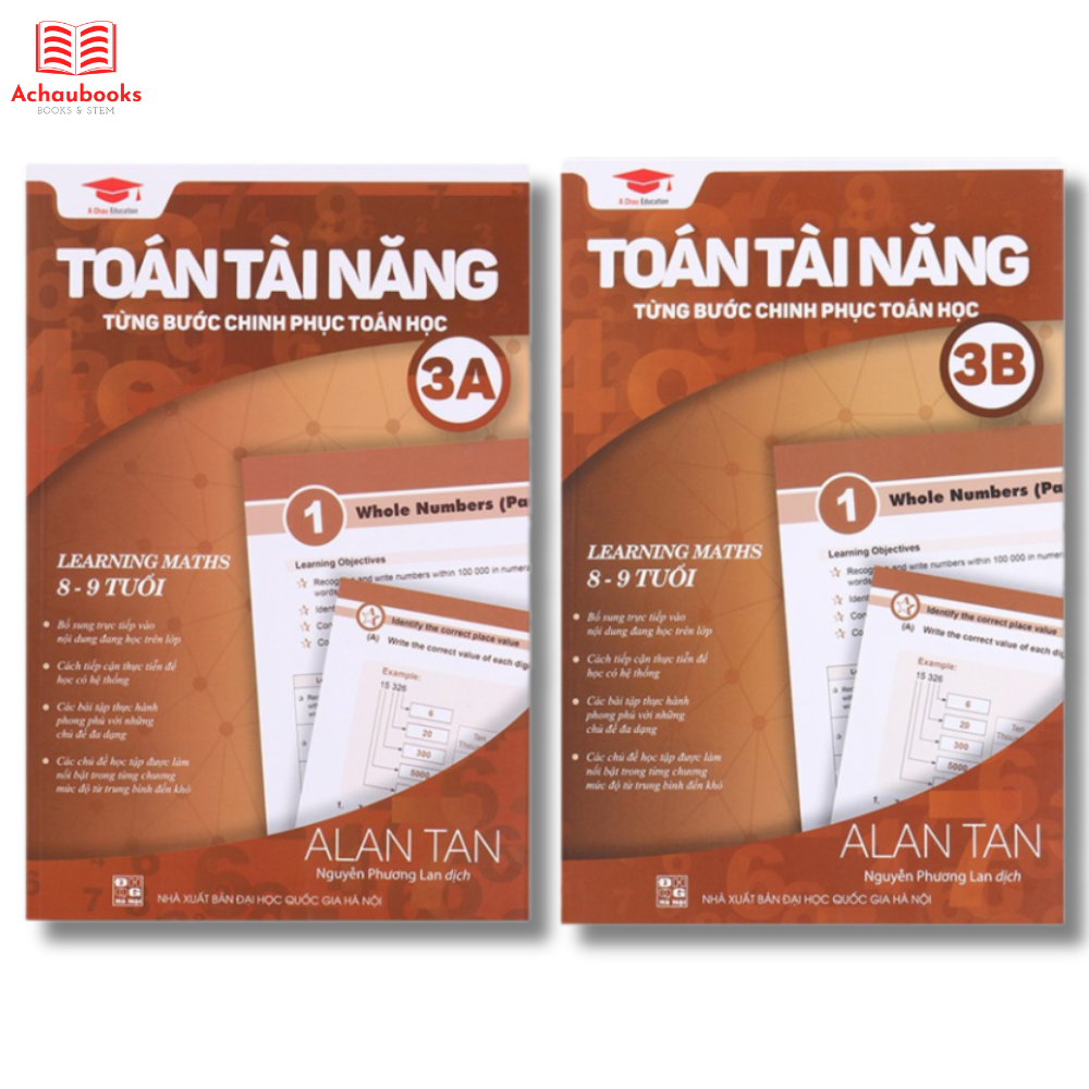 Sách - Toán Tài Năng 3, Toán Lớp 3 Phát Triển Tư Duy, Iq Combo 2 Cuốn 8 - 9 Tuổi