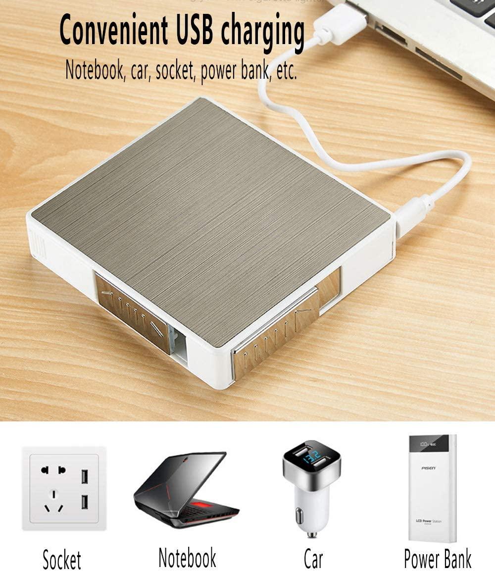 Hộp đựng có bật lửa, hộp , 20 điếu thông thường Hộp đựng cỡ lớn có thể sạc lại Chống gió, Giá đỡ bằng nhôm, Hộp đựng điện tử 2 trong 1