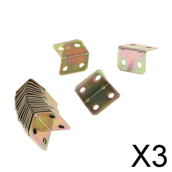 3x20pcs Polished Angle Fixed Bracket Furniture Frame Cabinet Connector 18 x 18 x 23mm