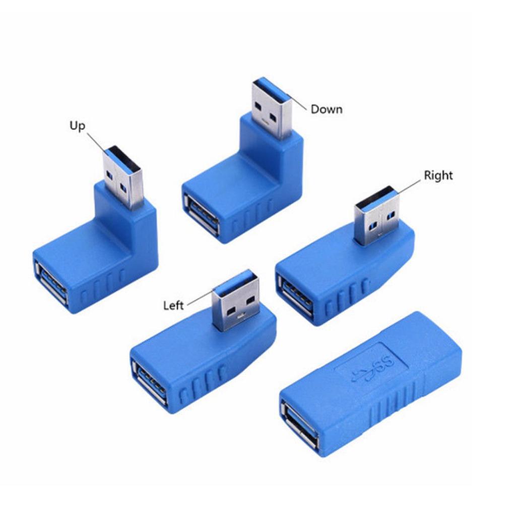 5Pcs USB 3.0 Male to Female Extension Cable 90 Degree Right Angle Adapter