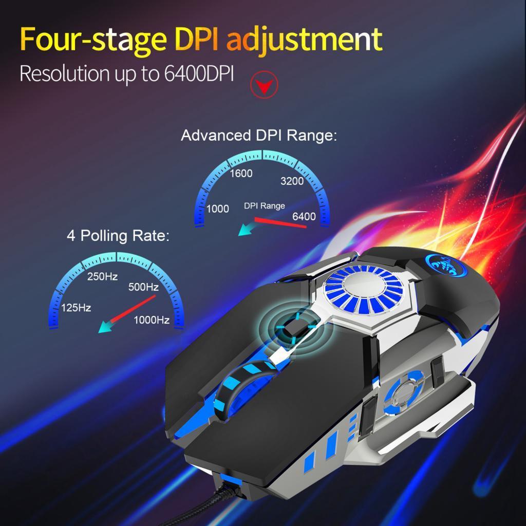 Professional Wired Gaming Mouse 6 Buttons 6400DPI USB Computer Mouse Gamer Mice