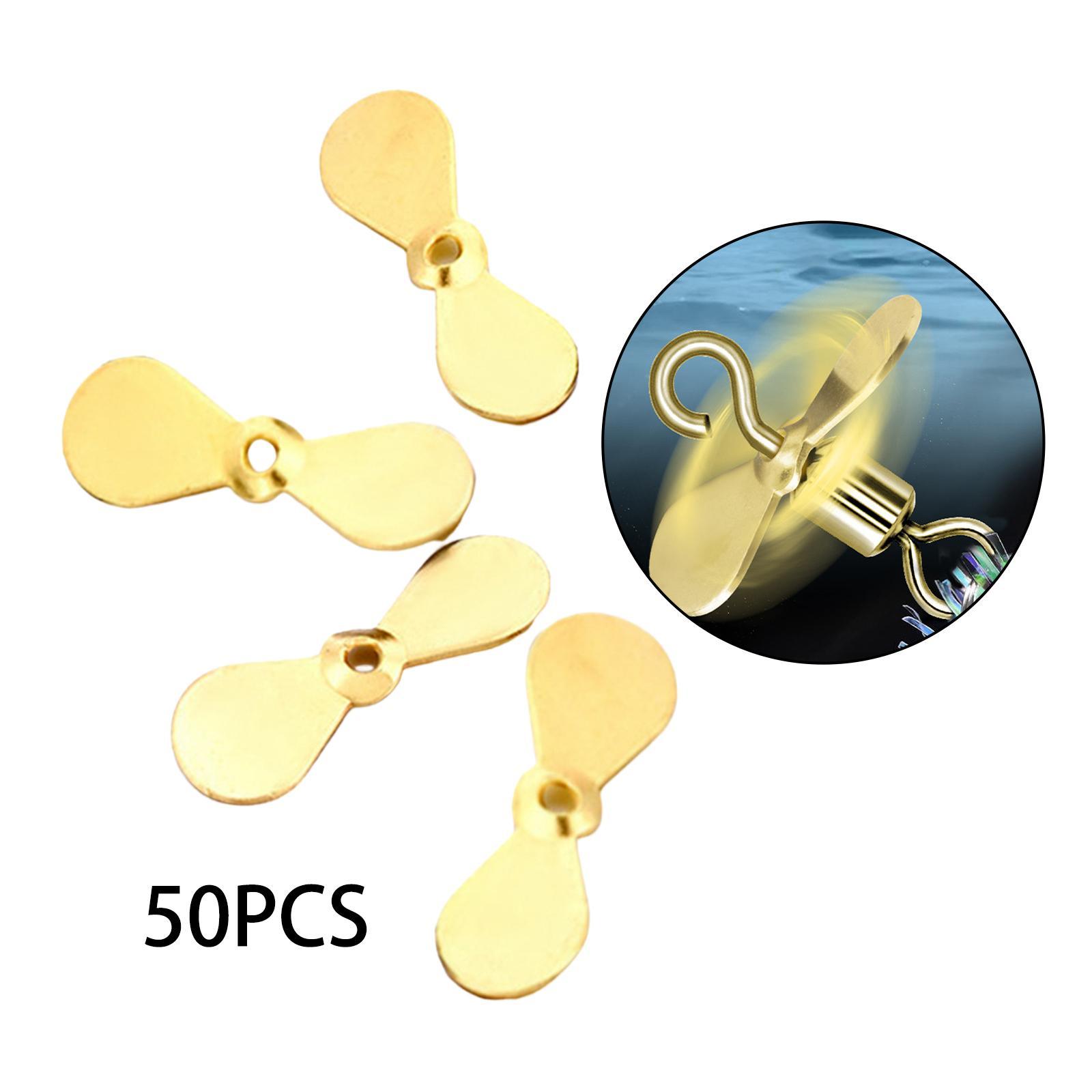 ,50 Pieces Fishing Propeller Blade Propeller Sequins , Durable, DIY Fishing Lures, Fly Tying Material, Freshwater Lures Making Fly Propellers