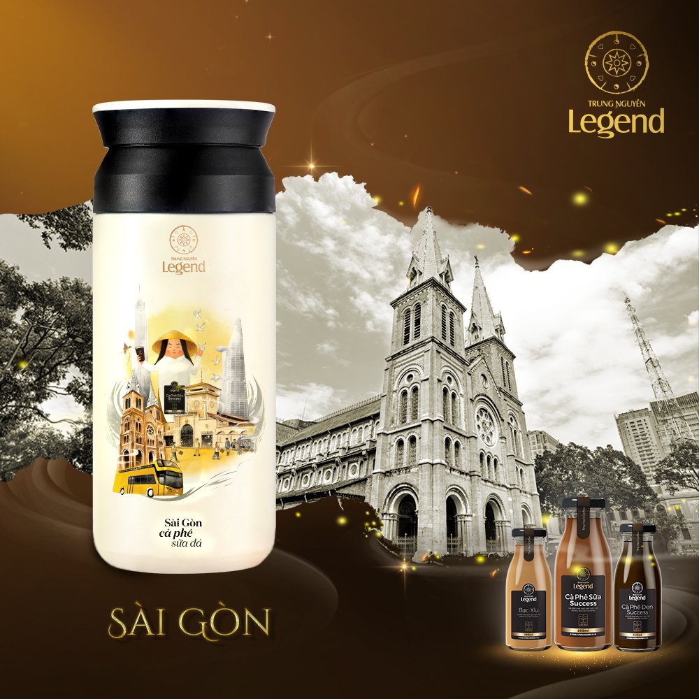 Bình giữ nhiệt &quot;Tinh hoa đất Việt&quot; Trung Nguyên Legend 350ml - Sài Gòn