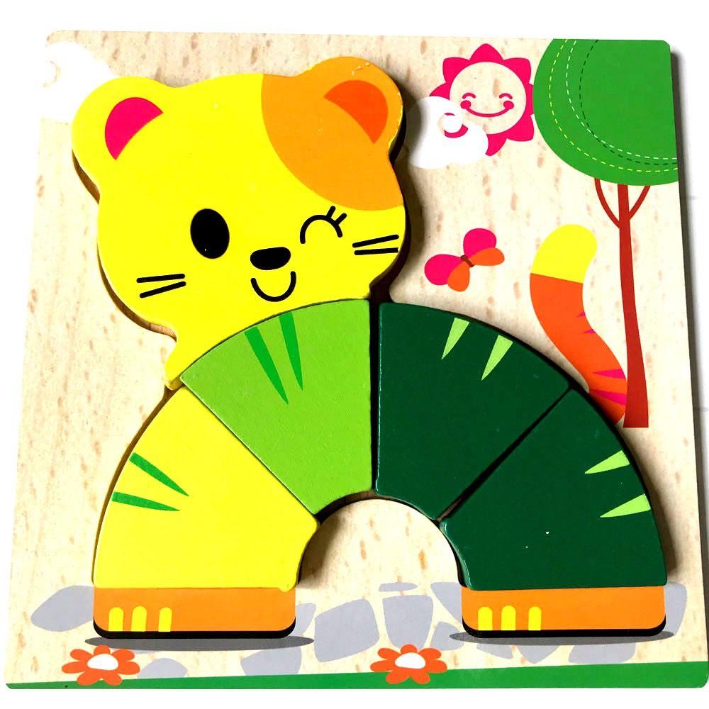 Tranh ghép gỗ Đồ chơi gỗ dành cho bé 2 tuổi trở lên Loại Gỗ Dày Puzzletoys