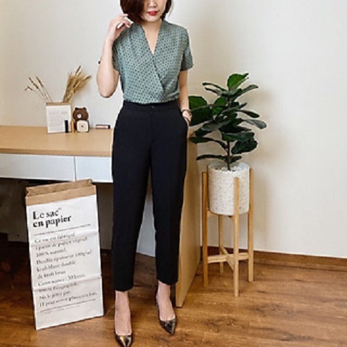 Quần baggy đen chất tuyết mưa siêu dệp - đứng dáng