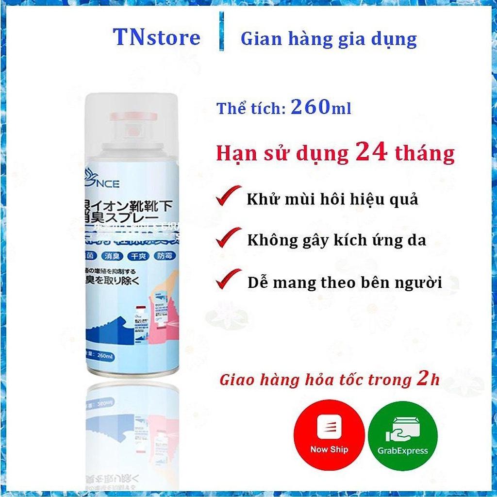 Chai Xịt Hôi Chân , Khử Mùi Giày Công Nghệ Nano -Bạc Mùi Dịu Nhẹ 260ml Đánh Bay Mùi Hôi Giày Dép