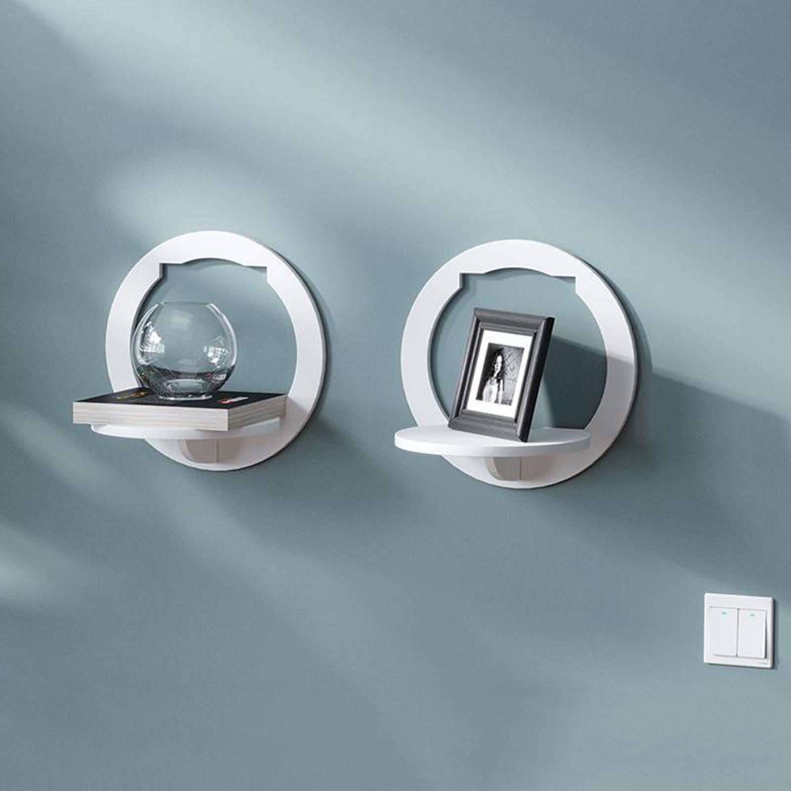 Geometric Shape Floating Wall Shelves Shelf Bedroom Storage Display Round