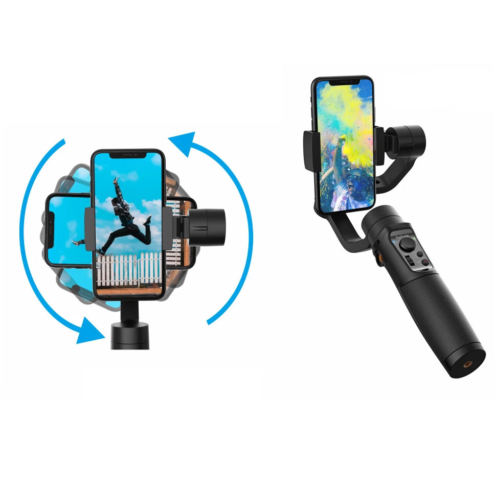 Tay cầm chống rung Gimbal iSteady Mobile+ - Tay cầm chống rung cho điện thoại Công nghệ chống rung CCD, Ổn định quang học và Tự động điều chỉnh tốc độ chuyển động, Theo dõi khuôn mặt & Đối tượng, 3 Động cơ không chổi than - Hàng chính hãng