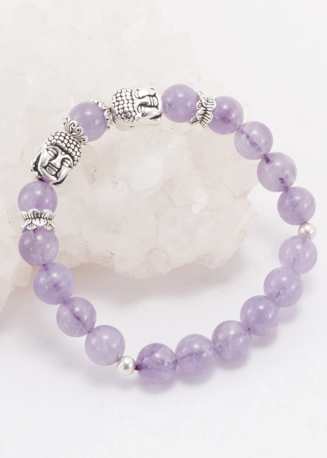 Vòng Đá Thạch Anh Tím Ngọc Phối Charm Bạc Ngọc Quý Gemstones