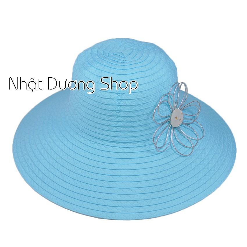 Nón bo nữ vành rộng 11 cm, vòng đầu 56 cm, hoa 6 cánh - chất liệu vải cói đẹp thích hợp cho chị em phụ nữ