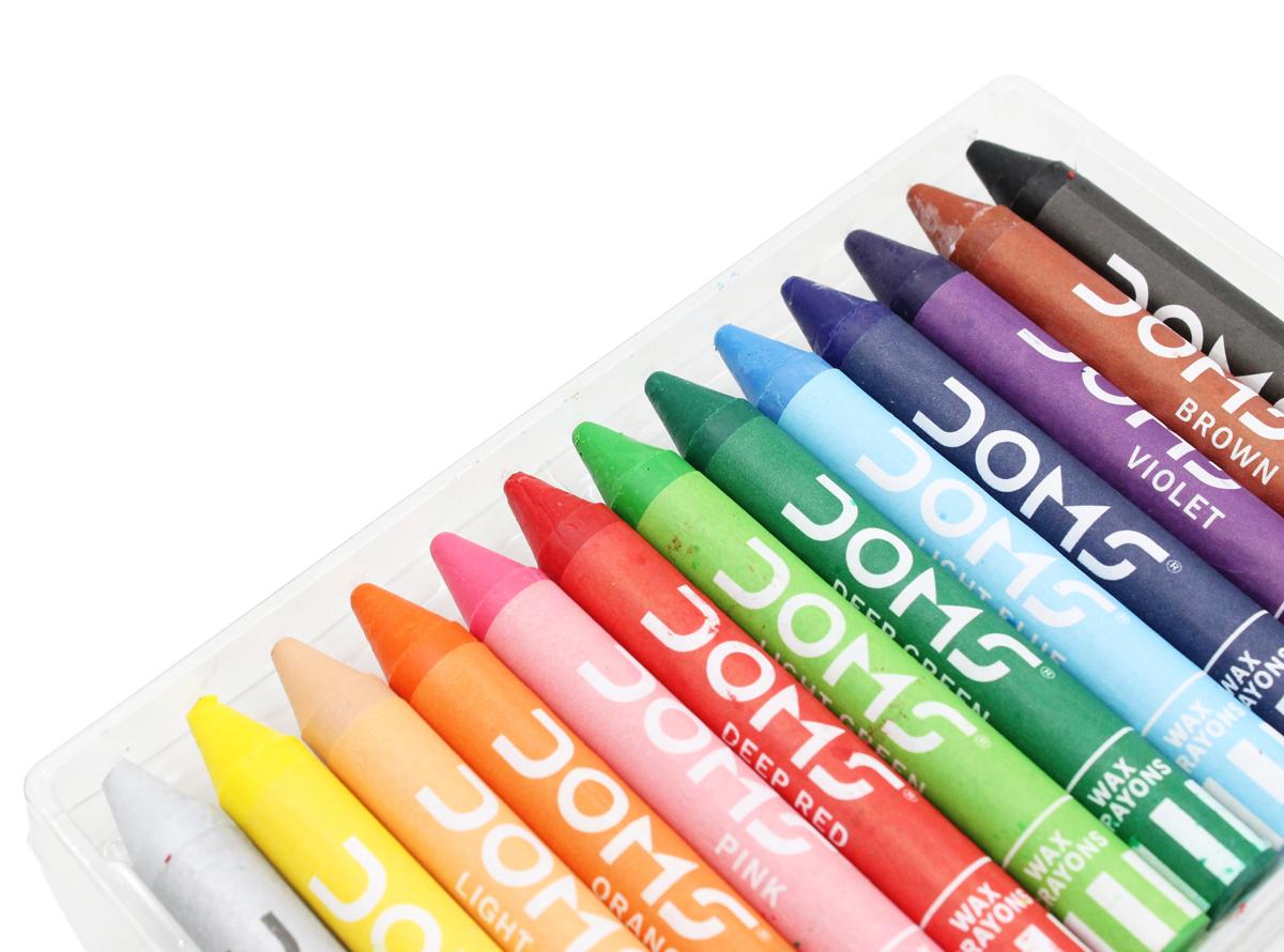 Hộp 12 Bút Sáp Màu Lớn Jumbo Wax Crayons - DOMS 3468