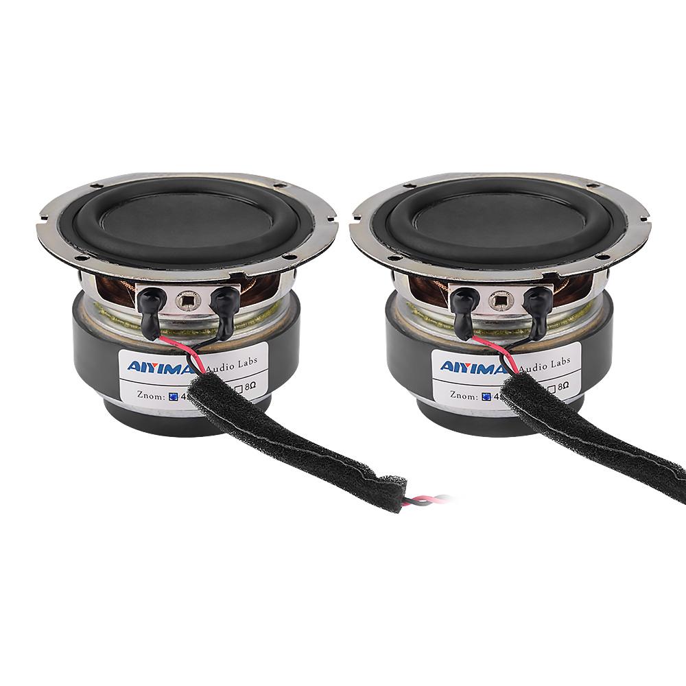 Aiyima 2pcs loa bass tầm trung 3 inch 4 ohm 15W loa loa âm thanh âm thanh loa âm thanh nhà hát tại nhà Color: 8 Ohm Speaker