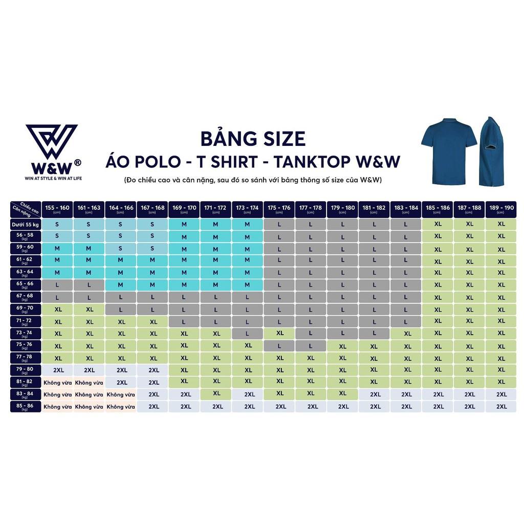 Áo Tshirt Nam Tay Ngắn W&amp;W Chất Vải CVC Cao Cấp, Thoáng Khí, Đanh Mịn Thoải Mái Trong Mọi Hoạt Động WTS52S