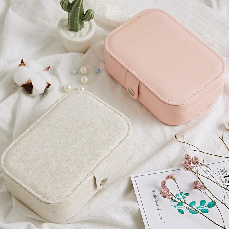 Hộp Đựng Trang Sức Bằng Da Đơn Giản Cho Nữ