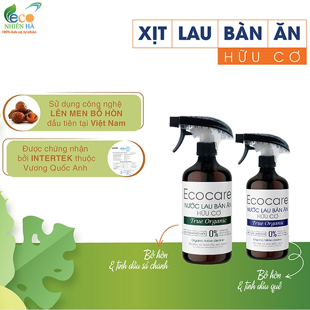 Nước lau kính ECOCARE 500ml tinh dầu thiên nhiên, lau bàn ăn, lau bếp, đuổi muỗi, khử mùi