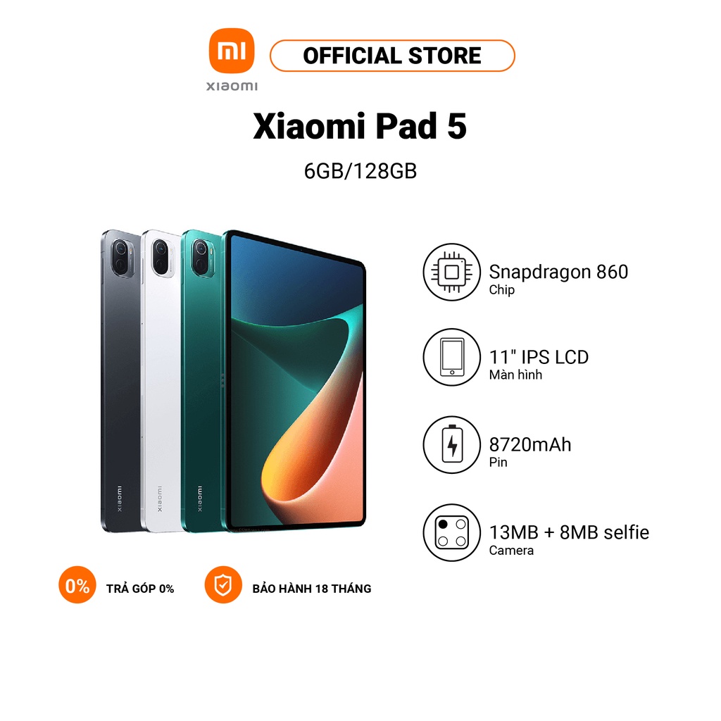 Máy tính bảng Xiaomi Pad 5 MH WQHD+ 120Hz l Bốn loa stereo l Snapdragon 860 - Hàng chính hãng