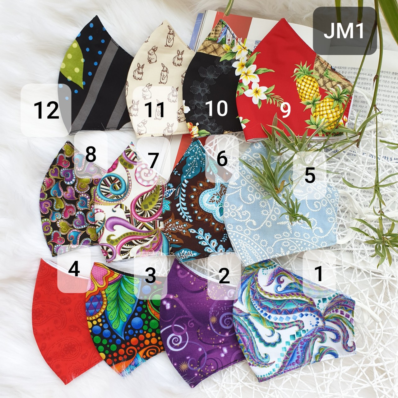 Khẩu trang unisex nam nữ vải Hàn Quốc 100% cotton JM1
