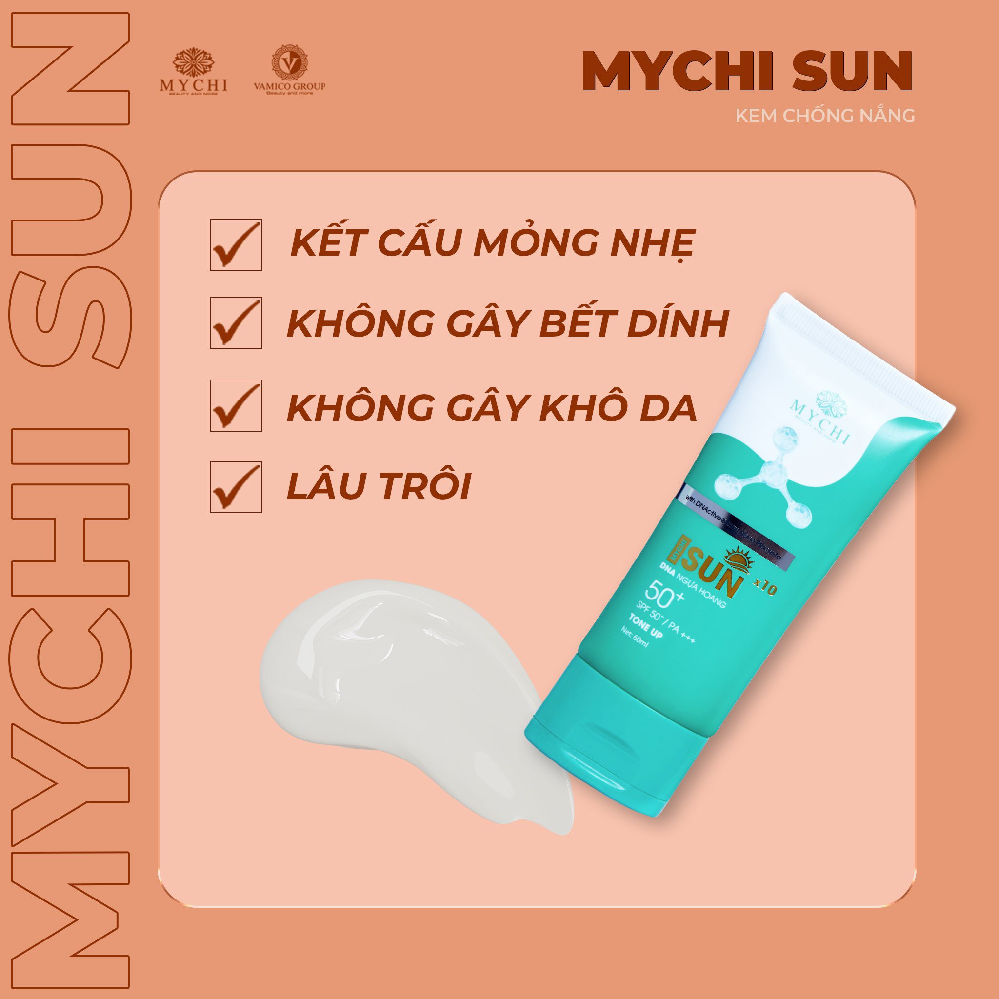Kem chống nắng Mychi Sun dưỡng trắng da nâng tông dùng cho mọi loại da