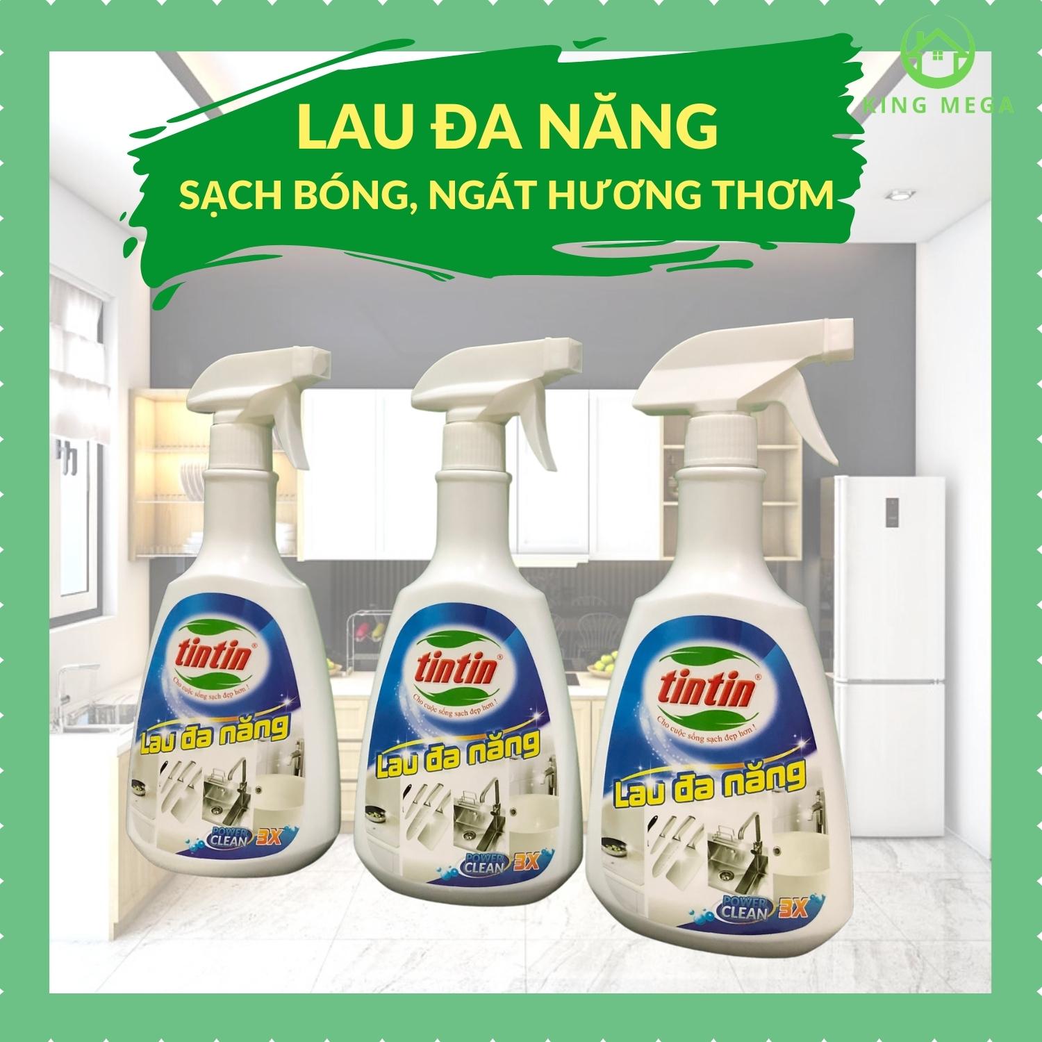 Nước lau bề mặt đa năng - Lau kính, lau bếp, lau bàn - Hương Chanh Thom Ngát - TinTin