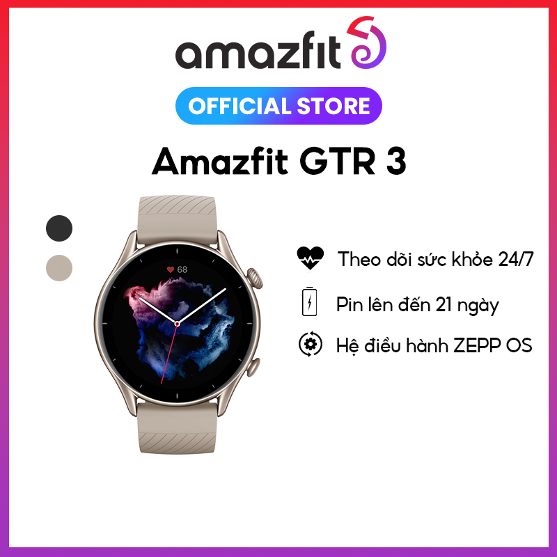 Đồng hồ thông minh cao cấp Huami Amazfit GTR 3 - GPS độc lập - Hỗ trợ tiếng việt - Theo dõi sức khỏe 24H -  Hàng Chính Hãng