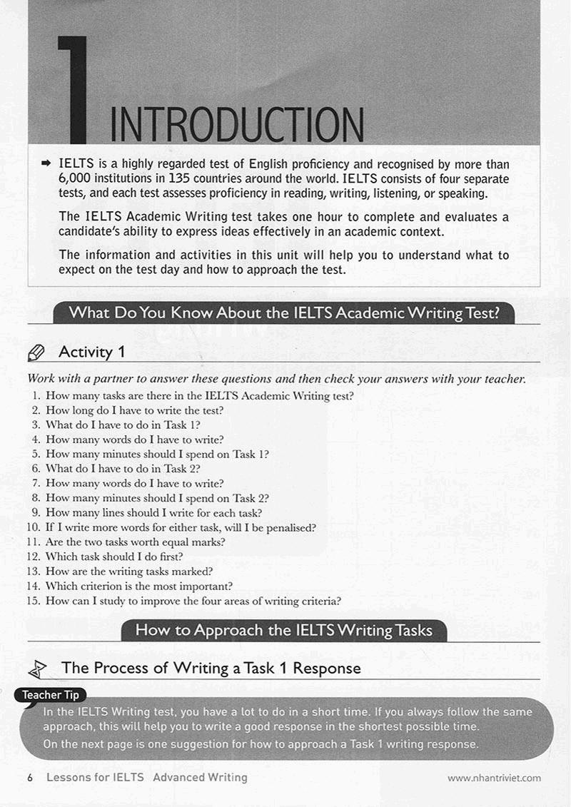 Sách Lessons For IELTS - Advanced Writing